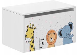 Dječja kutija za pohranu sa životinjama 40x40x69 cm