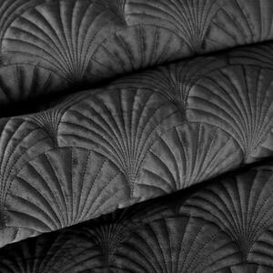Luksuzni prekrivač od crnog baršuna za bračni krevet Širina: 170 cm | Duljina: 210 cm