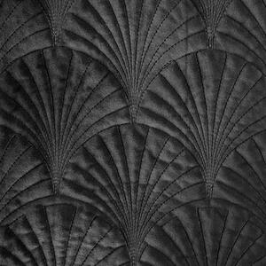 Luksuzni prekrivač od crnog baršuna za bračni krevet Širina: 170 cm | Duljina: 210 cm