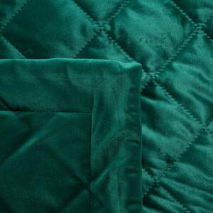 Prekrivač za krevet od sjajnog baršuna tamnozelene boje Širina: 220 cm | Duljina: 240 cm