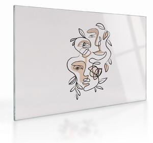 Staklena slika - Line art tretmani lica (70x50 cm)