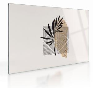 Staklena slika - Apstrakcija s tropskim lišćem N⁰1 (70x50 cm)