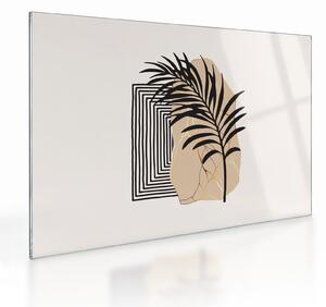 Staklena slika - Apstrakcija s tropskim lišćem N⁰3 (70x50 cm)