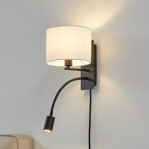 Lindby Florens zidna svjetiljka, crna, LED lampa za čitanje, 23,5 cm