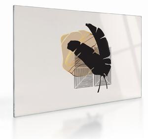 Staklena slika - Apstrakcija s tropskim lišćem N⁰4 (70x50 cm)