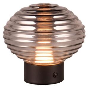 Crna/siva LED stolna lampa s mogućnosti zatamnjivanja sa staklenim sjenilom (visina 14,5 cm) Earl – Trio