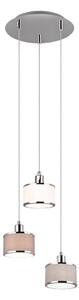 Bež/u srebrnoj boji viseća svjetiljka s tekstilnim sjenilom ø 29 cm Kaprun – Trio