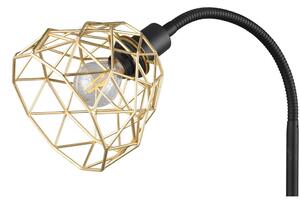 Crna/u zlatnoj boji stojeća svjetiljka s metalnim sjenilom (visina 180 cm) Haval – Trio