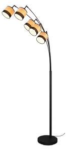 Crna/u prirodnoj boji stojeća svjetiljka (visina 200 cm) Bolzano – Trio