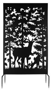 Crni metalni balkonski zastor 100x186 cm Deer – Esschert Design
