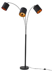 Podne Lampa Lindby, Nanika, Crno, Dnevna soba, Metal, Moderan