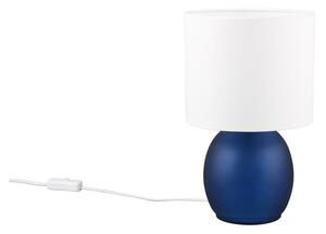 Bijela/plava stolna lampa s tekstilnim sjenilom (visina 29 cm) Vela – Trio