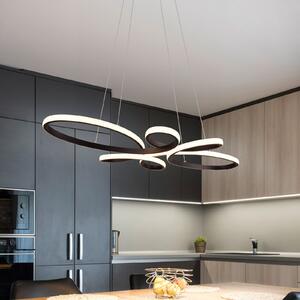 Trio Lighting Fly LED visilica, mat crna, 3000 K, 83 cm x 45 cm, prigušiva, Crno, Dnevni boravak/blagovaonica, Metal