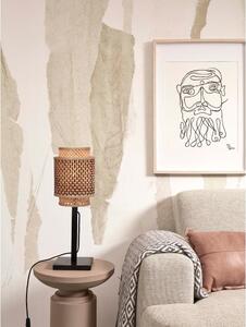 Crna/u prirodnoj boji stolna lampa s bambusovim sjenilom (visina 45 cm) Bhutan – Good&Mojo