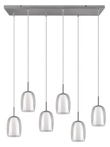 Viseća svjetiljka u srebrnoj boji sa staklenim sjenilom Barret – Trio Select