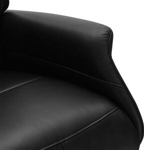 Crna kožna fotelja za opuštanje Delta – Furnhouse