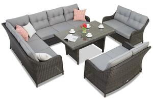 Toledo Comida 9 antracit Garden Point vrtna garnitura s kutnom garniturom