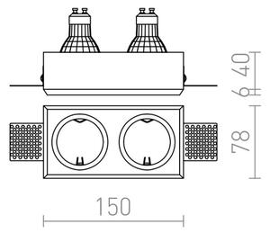 RED - Design Rendl - R12900 - Ugradbena svjetiljka QUO 2xGU10/35W/230V