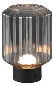 Crna/siva LED stolna lampa s mogućnosti zatamnjivanja sa staklenim sjenilom (visina 19,5 cm) Lord – Trio