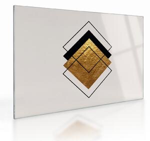 Staklena slika - Apstrakcija zlatno-bijela N⁰1 (70x50 cm)