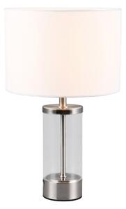 Stolna lampa u srebrnoj boji s tekstilnim sjenilom (visina 33,5 cm) Grazia – Trio