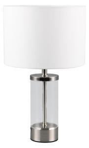 Stolna lampa u srebrnoj boji s tekstilnim sjenilom (visina 33,5 cm) Grazia – Trio