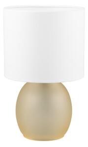 Bijela/u zlatnoj boji stolna lampa s tekstilnim sjenilom (visina 29 cm) Vela – Trio
