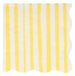 Papirnati ubrusi u setu 16 kom Yellow Stripe – Meri Meri