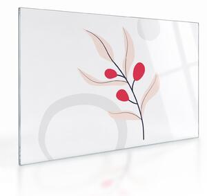 Staklena slika - Ružičasta cvjetna apstrakcija N⁰3 (70x50 cm)