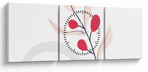 Slika - Ružičasta cvjetna apstrakcija N⁰3 (sa satom) (90x30 cm)