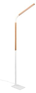Bijela/u prirodnoj boji LED stojeća svjetiljka s drvenim sjenilom (visina 169,5 cm) Norris – Trio