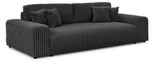 Tamno siva sklopiva/s prostorom za odlaganje sofa od samta 260 cm Justin – Ropez