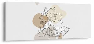 Slika - Bež cvijeće s leptirom N⁰1 (120x50 cm)