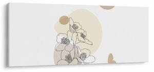 Slika - Bež cvijeće s leptirom N⁰4 (120x50 cm)