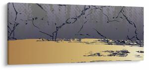 Slika - Plava i zlatna apstrakcija N⁰1 (120x50 cm)