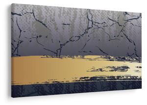 Slika - Plava i zlatna apstrakcija N⁰1 (90x60 cm)
