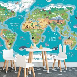 Tapeta zemljopisna karta svijeta za djecu
