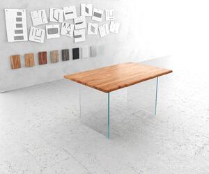 Blagovaonski stol Edge, Materijal: Bagrem, Debljina ploče: 3,5cm - Natur 260cm Pravokutno postolje tanko / metal