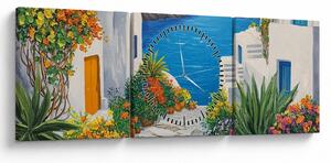 Slika - Grčka uličica (sa satom) (90x30 cm)