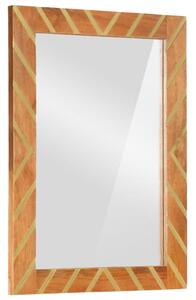 VidaXL Kupaonsko ogledalo smeđe 50x70x3 cm masivno drvo manga i staklo