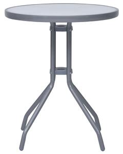 VidaXL Vrtni stol svjetlosivi 60 cm od čelika i stakla