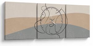 Slika - Crtani poljubac (sa satom) (90x30 cm)