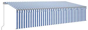 VidaXL Tenda na ručno uvlačenje s roletom 6 x 3 m plavo-bijela