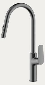 Idealaqua Aura miješalica za sudoper visoka, gun metal