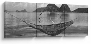 Slika - Viseća mreža na plaži (sa satom) (90x30 cm)
