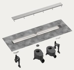 Hansgrohe Raindrain Go tuš kanalica 70 cm s obostranom rešetkom, brušeni inox/pločica