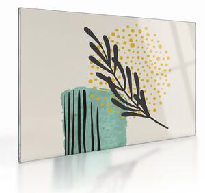 Staklena slika - Listovi sažetaka N⁰3 (70x50 cm)