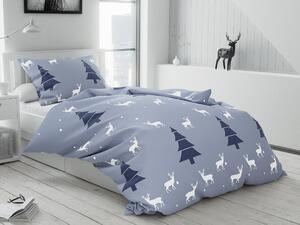 Pamučna posteljina JELEN I DRVO plava Dimenzije posteljine: 70 x 90 cm | 140 x 200 cm