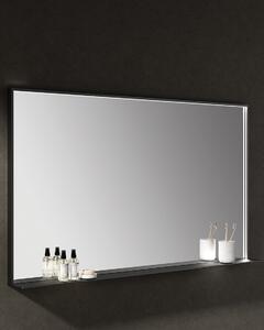 Idealaqua ogledalo s LED rasvjetom R, 80×80 cm, mat crni okvir