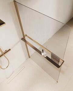 Novellini walk-in Kuadra, 77-80 cm, brushed bronze/prozirno